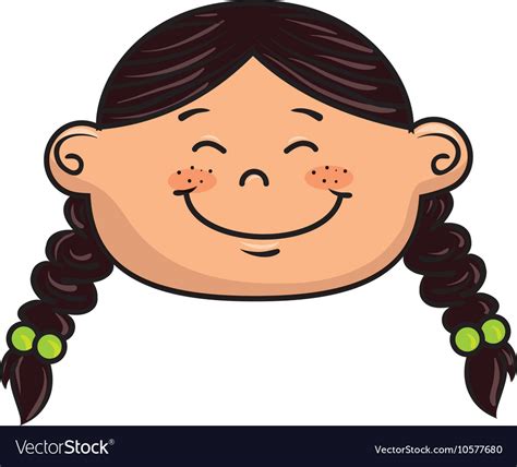 Girl kid cartoon smiling Royalty Free Vector Image