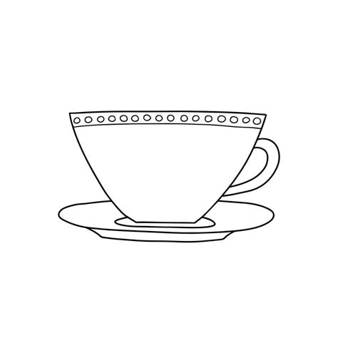 Vector doodle cup of tea and coffee illustration. Black and white coffee cup vector clip art ...