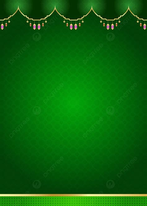 Green Golden Islamic Background With Lantern Moon Stars Arabic Poster Vector Wallpaper Image For ...