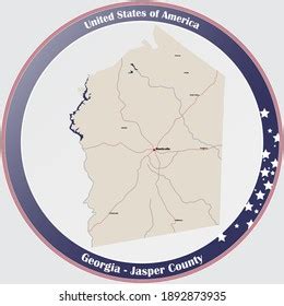 Large Detailed Map Jasper County Georgia Stock Vector (Royalty Free) 1892873935 | Shutterstock