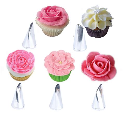 5Pcs/lot flower petal tip Metal Stainless Steel Icing Piping Nozzles ...