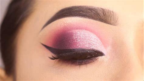 #shorts PINK CUT CREASE EYE MAKEUP || Glitter eye makeup for party || Shilpa - YouTube