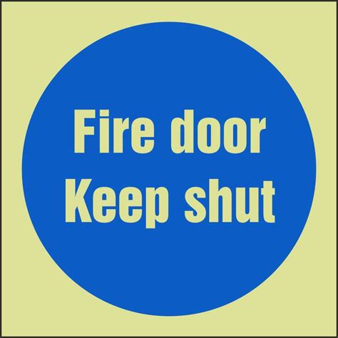 Fire Door Keep Shut 100mm x 100mm Photoluminescent Fire Action Signs