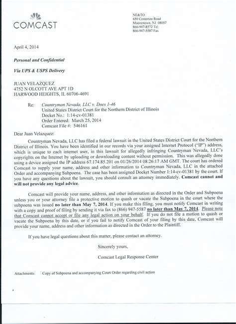 Patent Infringement Notice Letter