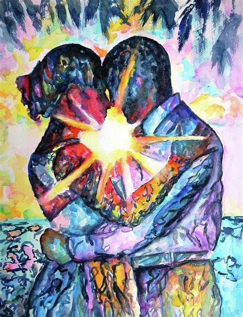 Embracing Couple in Love Painting by Carlin Blahnik CarlinArtWatercolor ...