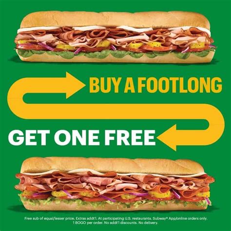 Subway offers buy-one-get-one free Footlong sub - Triangle on the Cheap