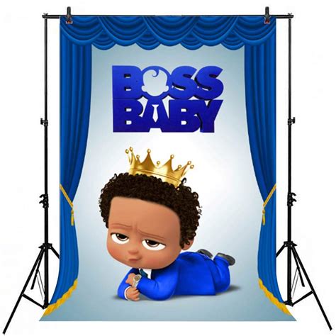 Buy Boss Baby Backdrop African American Little Prince for Boy 1st Birthday Party 5x7ft Royal ...