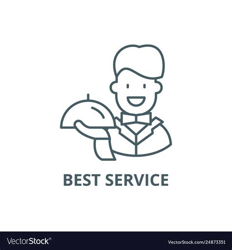 Best service line icon service Royalty Free Vector Image