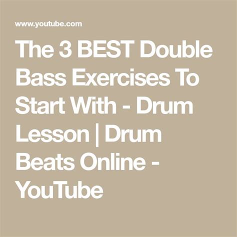 The 3 BEST Double Bass Exercises To Start With - Drum Lesson | Drum ...