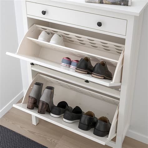 HEMNES Shoe cabinet with 2 compartments, white, 89x127 cm - IKEA Ireland