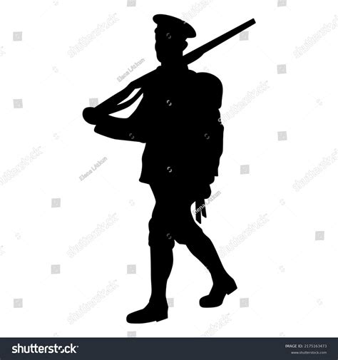 Army Soldier Walking Silhouette High Quality Stock Vector (Royalty Free ...