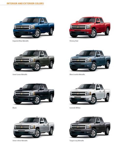 Chevrolet Silverado Paint Codes & Color Charts