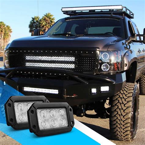 Galleon - Nilight Led Light Bar 2PCS 18W Spot Flush Mount LED Work Light Driving Lights Off Road ...