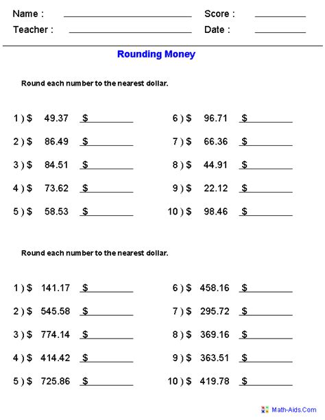 Rounding Worksheets | Rounding Worksheets for Practice