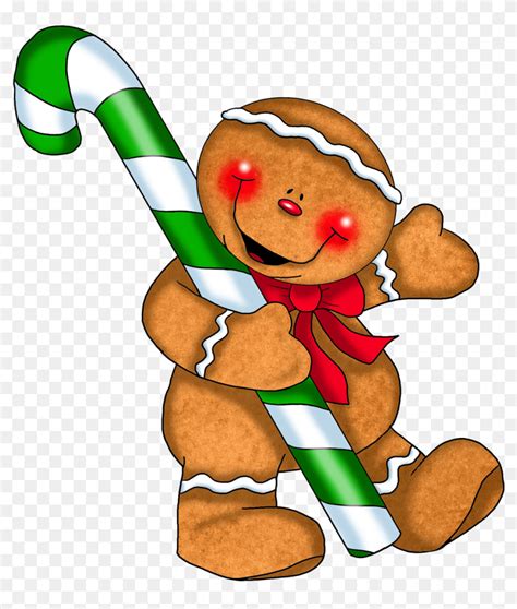 Gingerbread Man Clipart Free The Cliparts - Free Christmas Candy Cane Clipart, HD Png Download ...