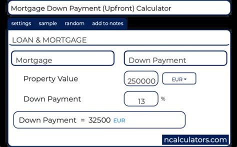 Mortgage Down Payment Calculator