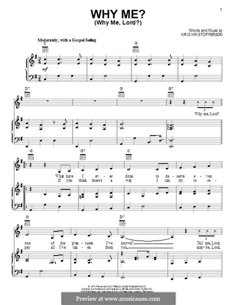 Why Me? (Why Me, Lord?) by K. Kristofferson - sheet music on MusicaNeo