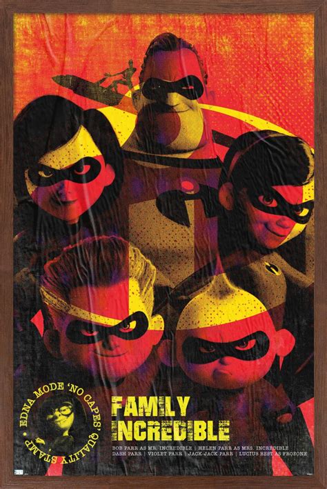 Disney Pixar The Incredibles - Family Incredible Wall Poster, 22.375" x 34", Framed - Walmart.com