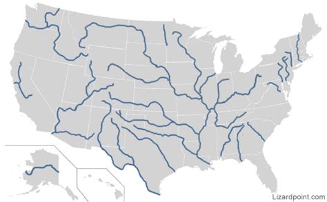 Printable US Map With Rivers