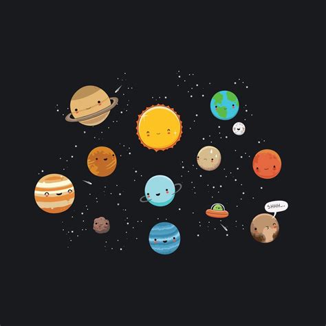 Cute solar system Art Print