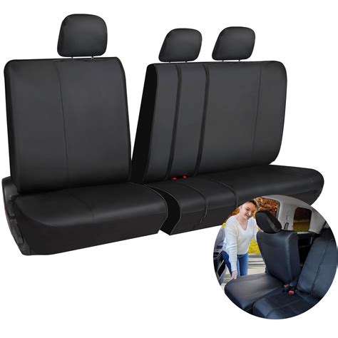 Leadpro Faux Leather Rear Bench Seat Cover for Split Back Seats