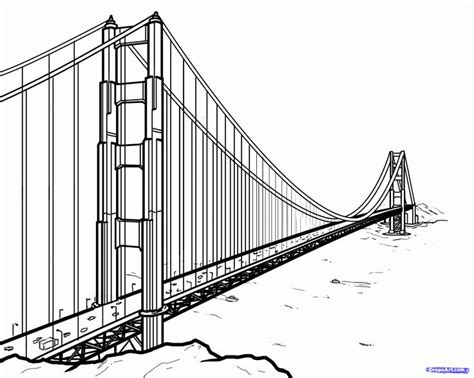 how to draw the golden gate bridge, golden gate bridge step 25 | Golden ...