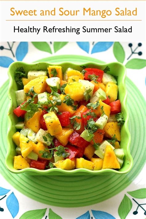 Sweet and Sour Mango Salad | Recipe in 2021 | Mango salad, Healthy ...