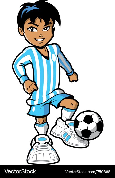 Cartoon soccer football player Royalty Free Vector Image