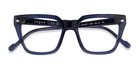 Vogue Eyewear VO5371 - Square Transparent Blue Frame Eyeglasses ...