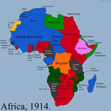 Africa from 1914 with all colonies, dependencies.... - Maps on the Web