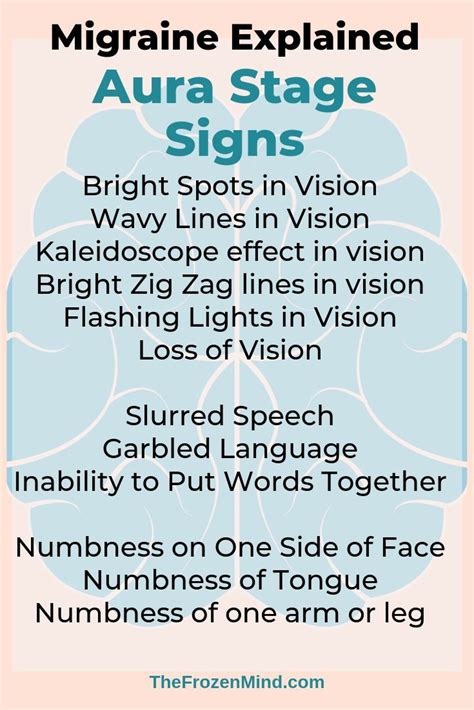 There are several signs of a Migraine Aura and they can include visual ...