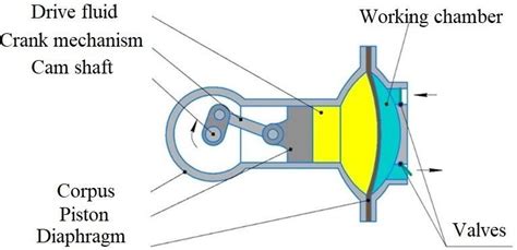 Schematic diagram of a diaphragm-piston pump | Download Scientific Diagram