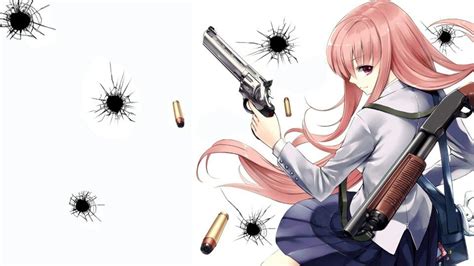 Anime girl ♢ gun ♢ pink hair Dark Warrior, Warrior Girl, Hd Anime Wallpapers, Funny Wallpapers ...