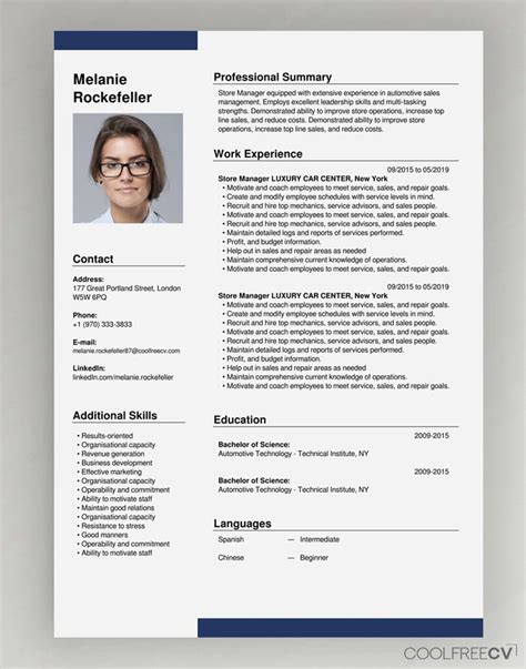 Free CV Creator Maker / Resume Online Builder PDF