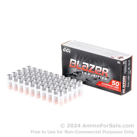 50 Rounds of Discount 147gr FMJ 9mm Ammo For Sale by CCI Blazer Cleanfire