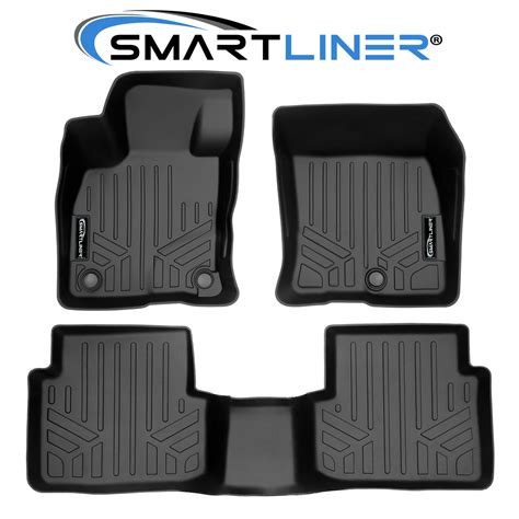 SMARTLINER Custom Fit Black 2 Row Floor Mat Liner Set for 2021 Ford ...