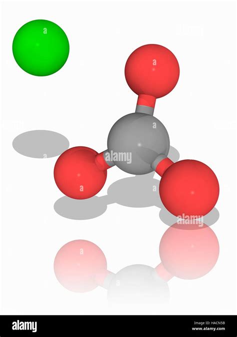 Calcium carbonate. Molecular model of the ionic mineral calcium ...