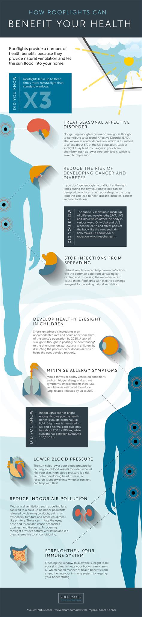 Effects of Natural Light on the Human Body Infographic | Roof Maker