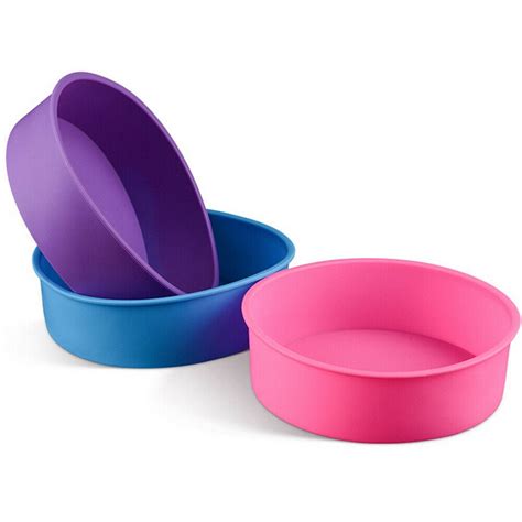 woshilaocai 6/8/9'' inch Silicone Round Cake Pan - Walmart.com ...