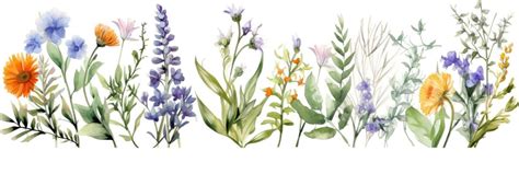 Watercolor Botanical Border Stock Photos, Images and Backgrounds for ...