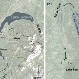 (a) Location and catchment area of Lake Bourget. (b) Bathymetry ...