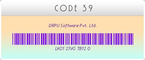 Code 39 Fonts sample generated by drpu software