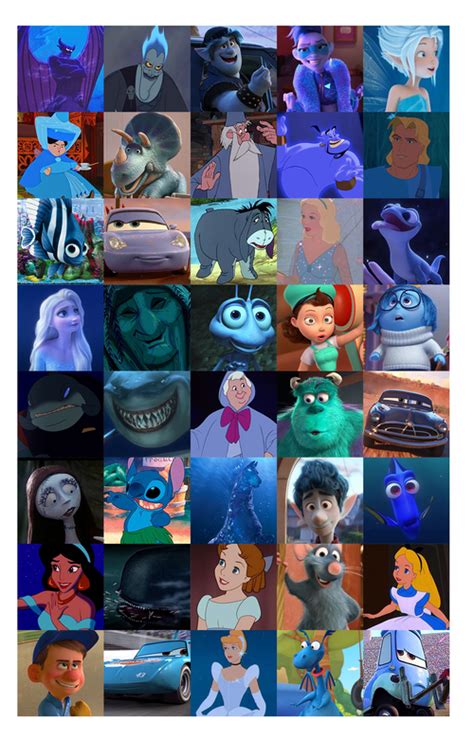 Disney Movies With Blue Characters - Printable Word Searches