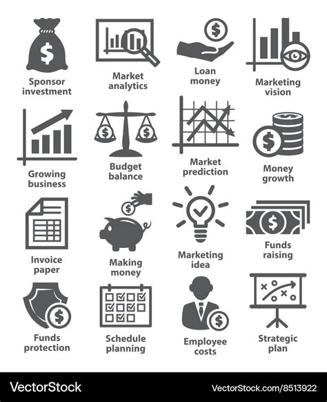 Business economic icons Royalty Free Vector Image