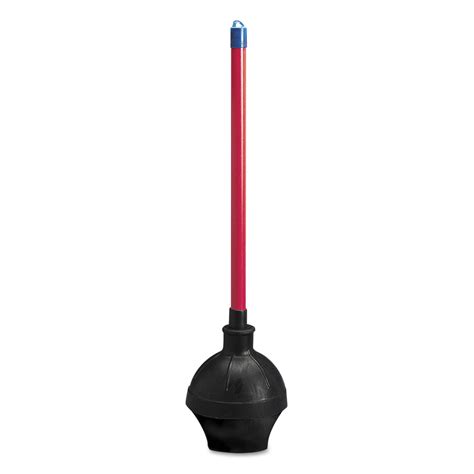 Toilet Plunger, 18" Plastic Handle w/ 5 5/8" Dia Bowl, Red/Black - Walmart.com