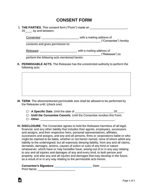 Free Consent Forms (22) | Sample - Word | PDF – eForms