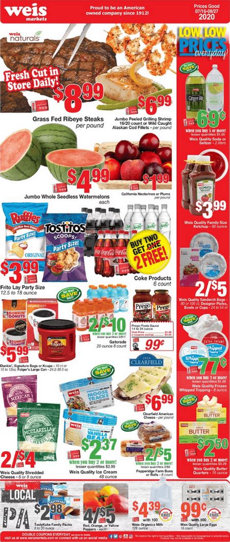 Weis Markets Monthly Ad Jul 16 – Aug 27, 2020