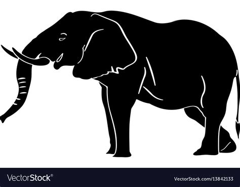 Isolated elephant silhouette Royalty Free Vector Image