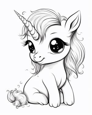 Printable Baby Unicorn Coloring Pages