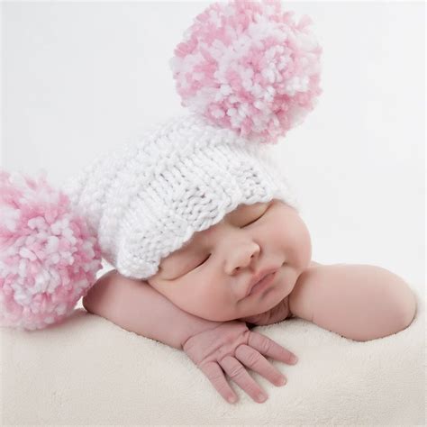 Baby Hat Pattern Knit Pom-pom Perfection Hat Instant - Etsy